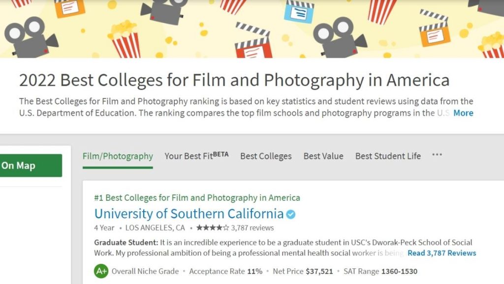 美國電影及攝影系大學推薦