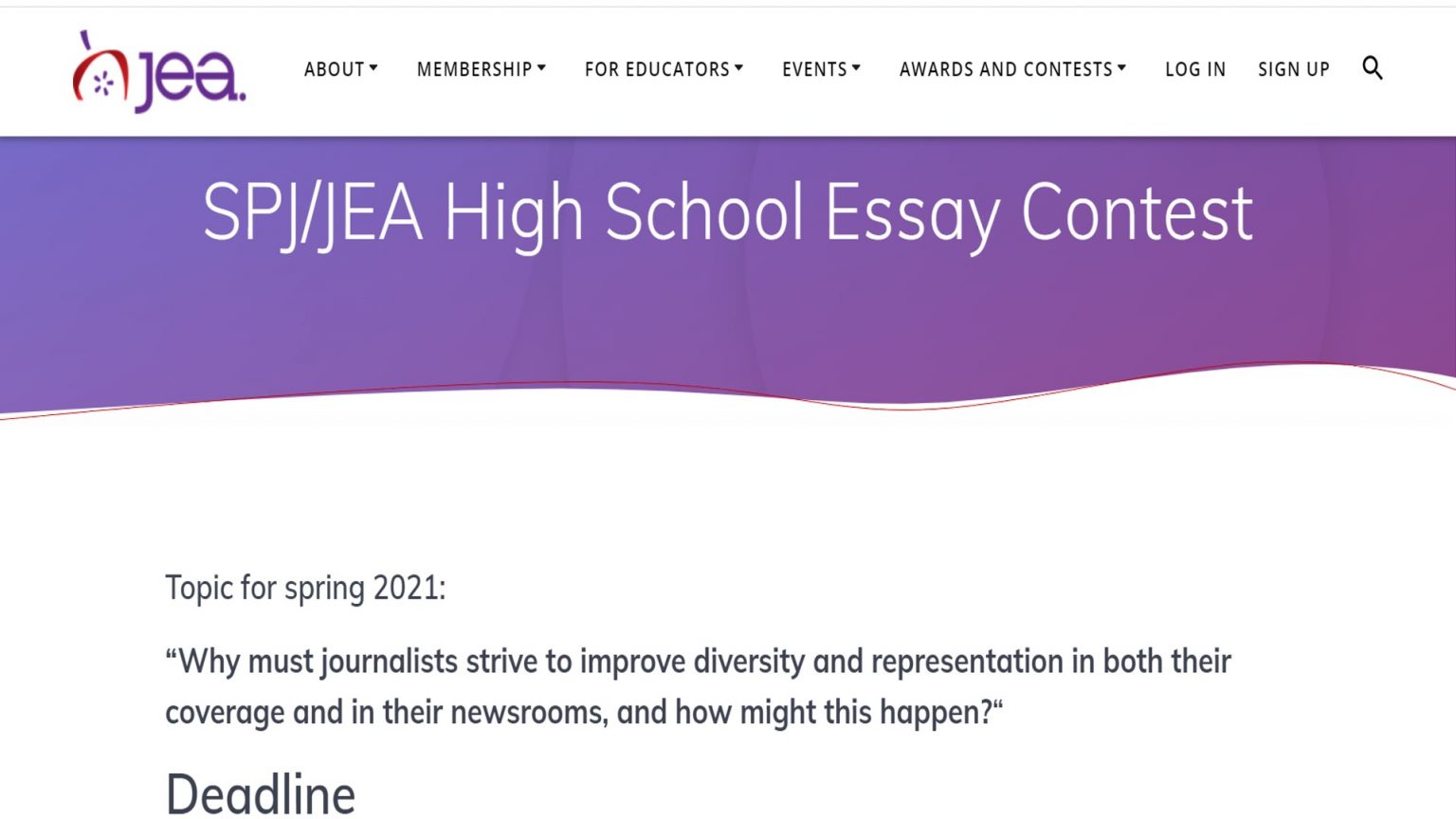 spj/jea high school essay contest
