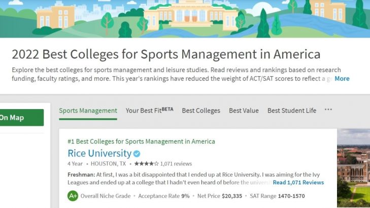 美國體育管理系大學推薦