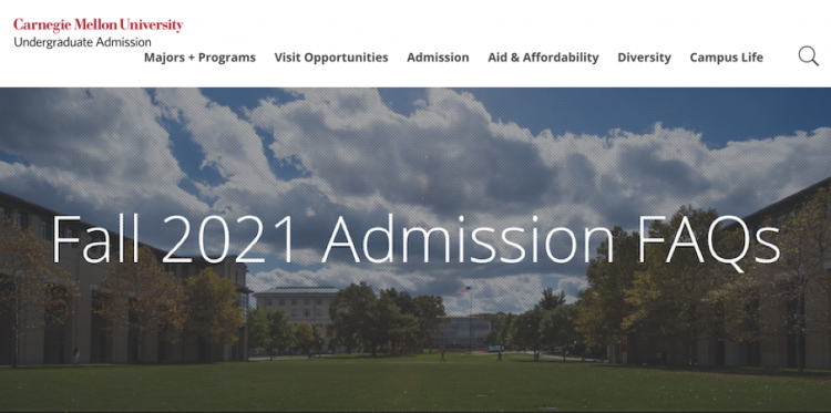 CMU 2021入學標準