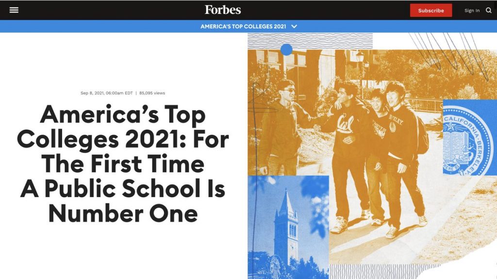 Forbes 美國大學排名