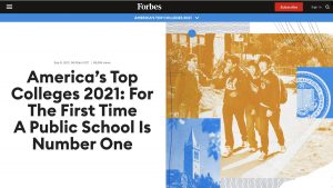 Forbes 最新2021美國大學排名出爐！這間公立大學首次成為榜首，哈佛跌至#7
