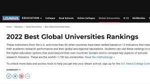 2022 US News 世界大學排名今天公開，恭喜哈佛大學奪得第一！