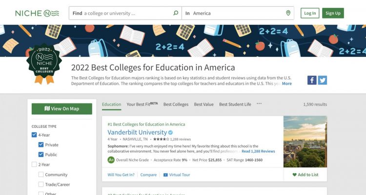 2022 Best Colleges for Education in America