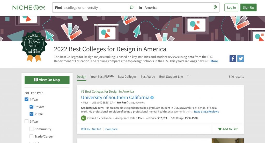 2022 Best Colleges for Design in America