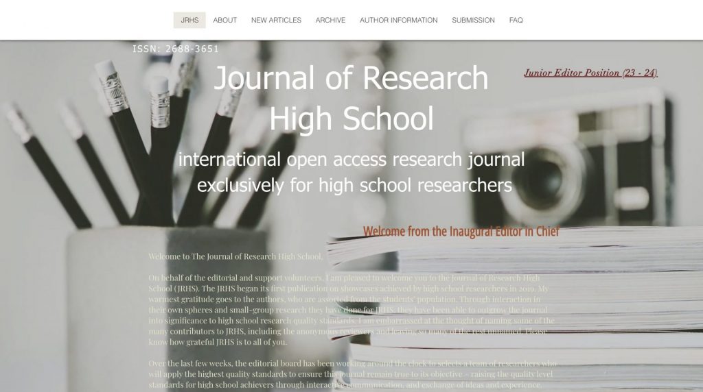 Journal of Research
High School