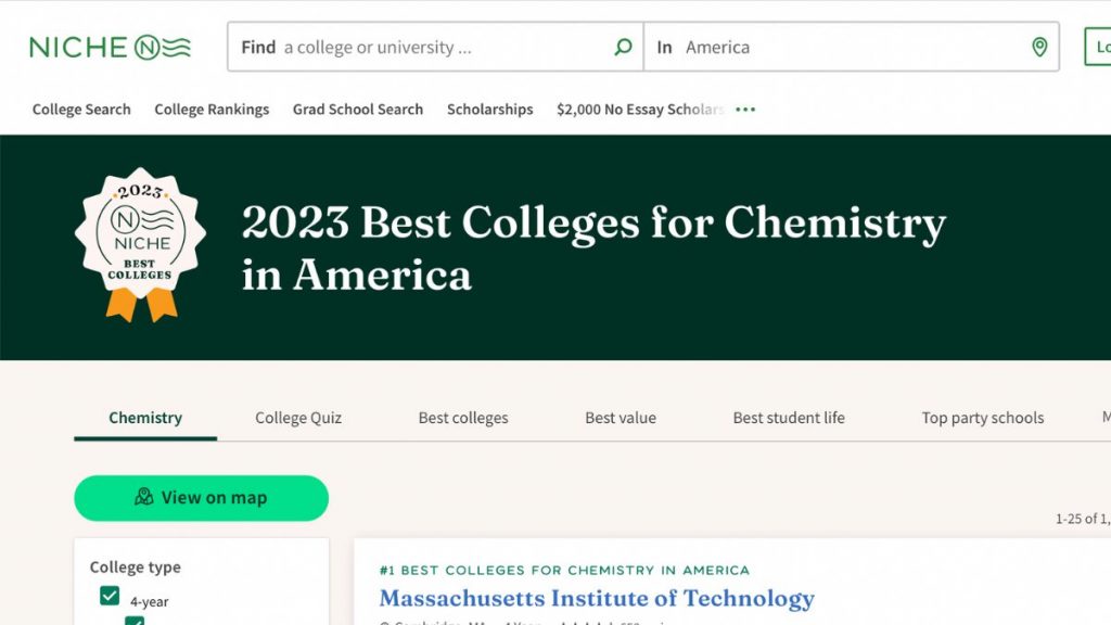 2023 best colleges for chemistry in america