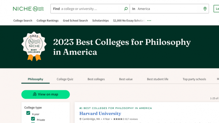 2023 best colleges for philosophy in america