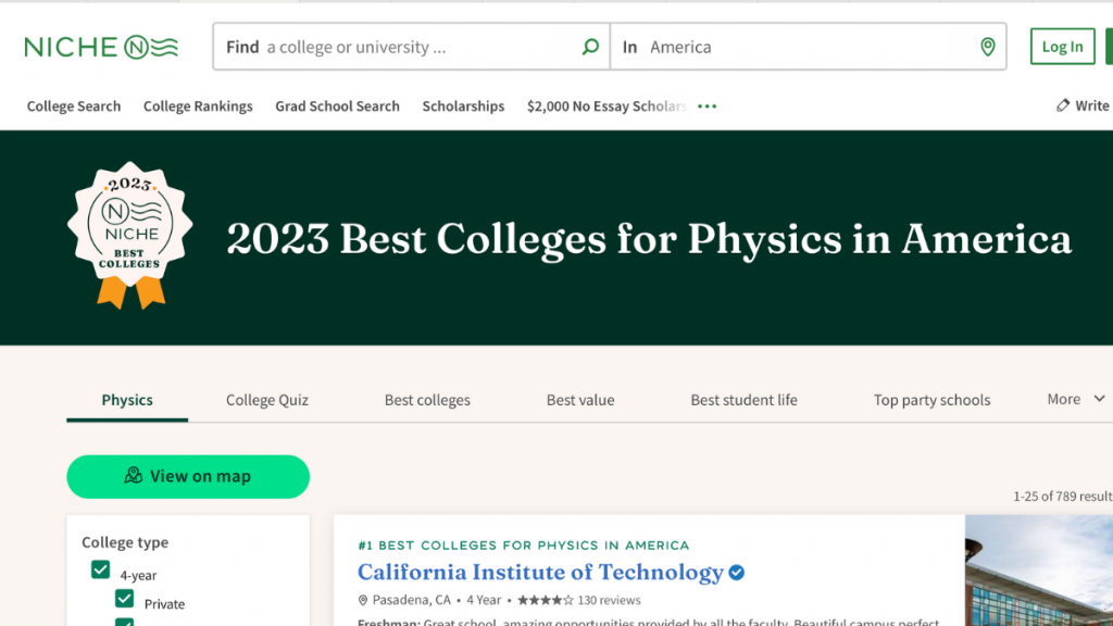 2023 best colleges for physics in america