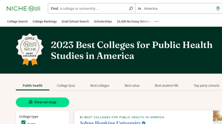 2023 best colleges for public health studies in america