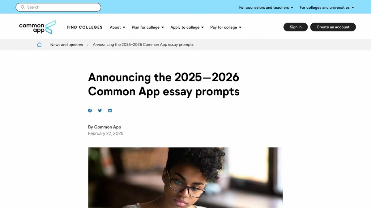 2025-2026 Common App Essay 題目