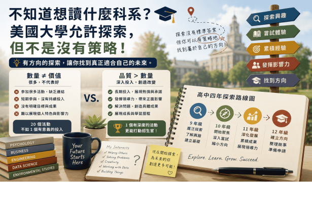 不知道想讀什麼科系？美國大學允許探索，但不是沒有策略