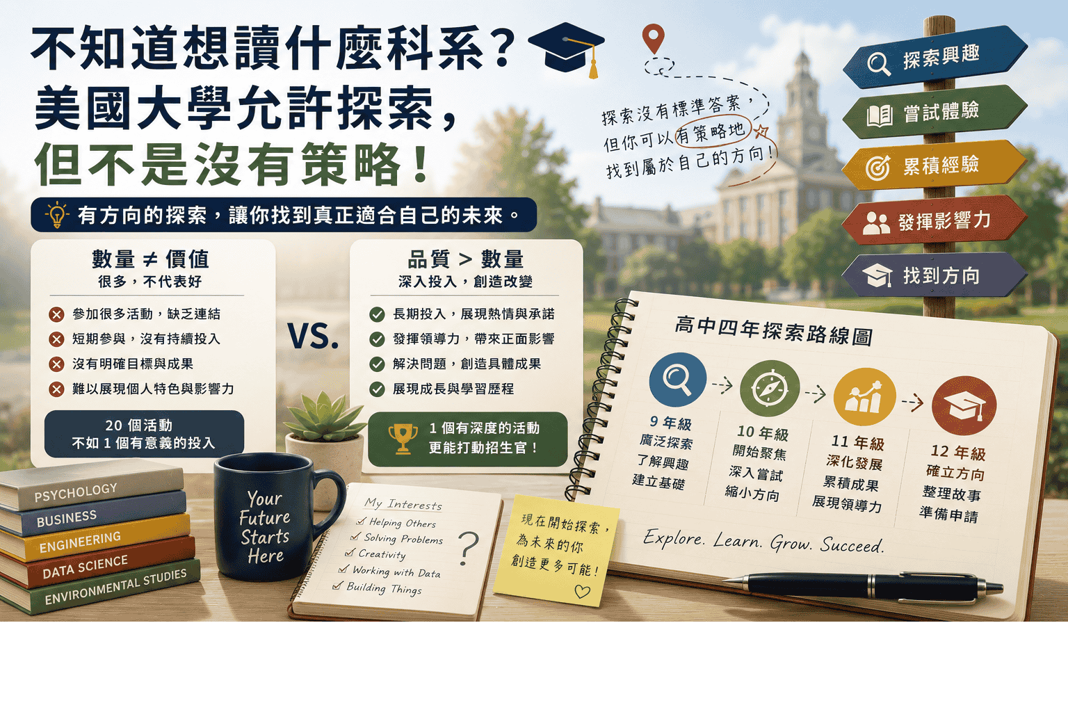 不知道想讀什麼科系？美國大學允許探索，但不是沒有策略