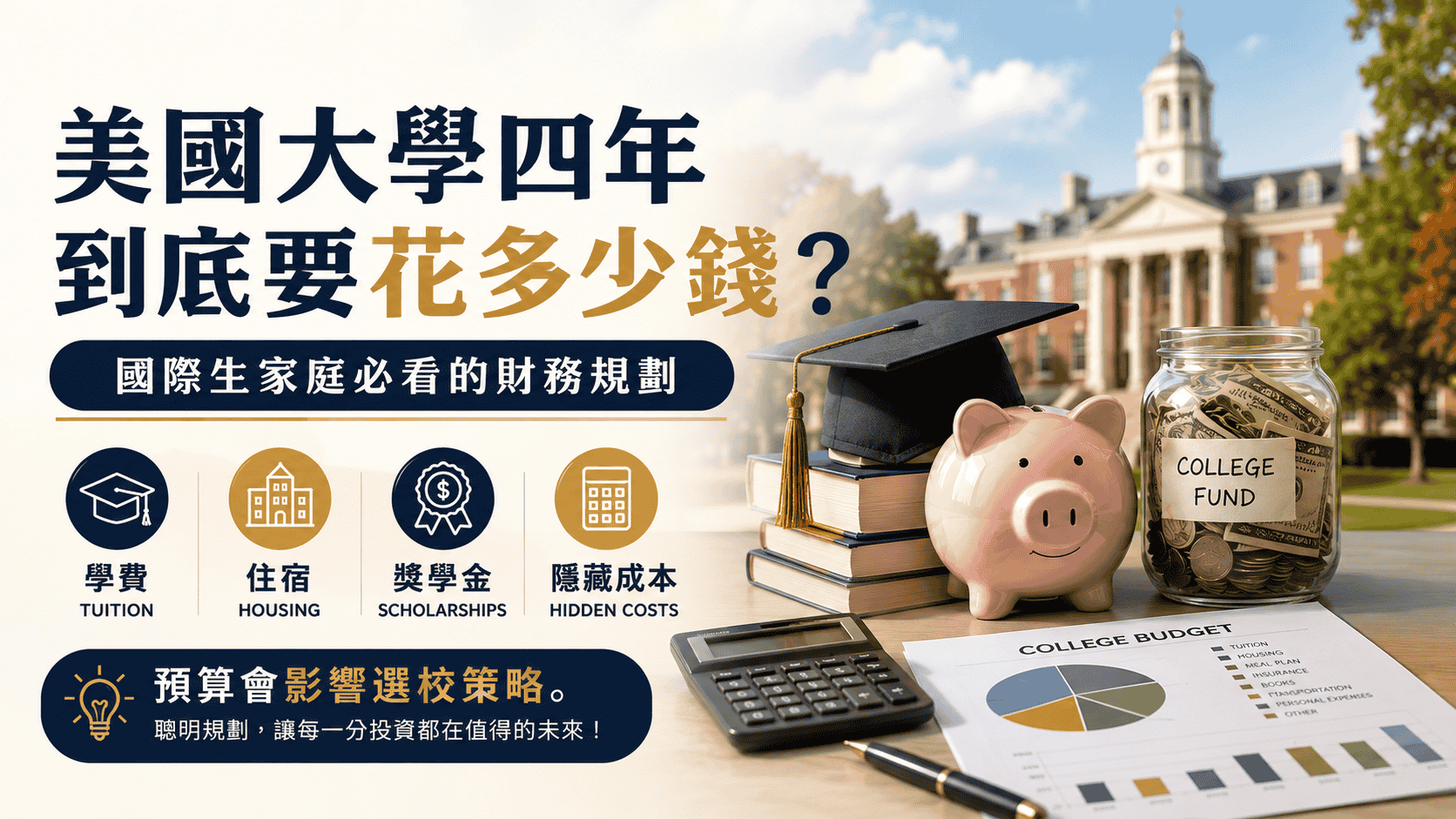 美國大學四年到底要花多少錢？國際生家庭必看的財務規劃：選錯學校，可能多花數百萬